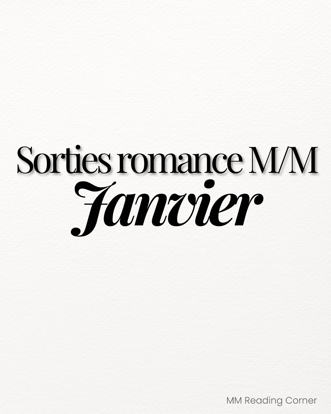Sorties romance M/M – janvier 2026 : ma sélection