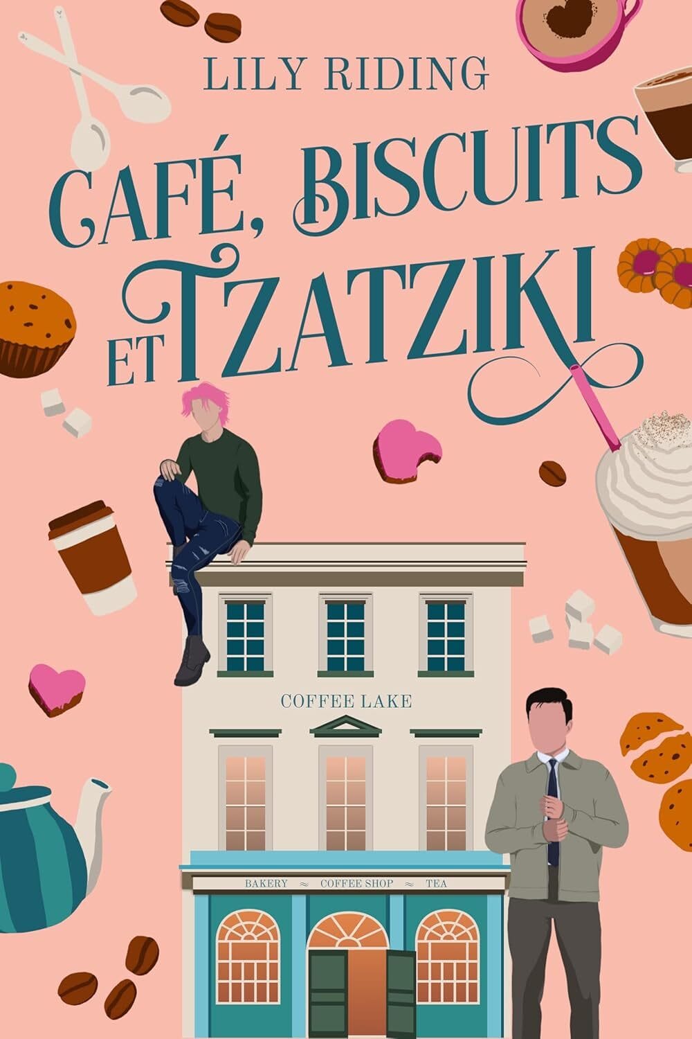 Couverture de Café, Biscuits et Tzatziki par Lily Riding, romance MM cozy contemporain