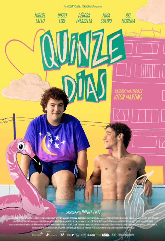Affiche officielle du film Quinze Dias, adaptation brésilienne de Here the Whole Time de Vitor Martins