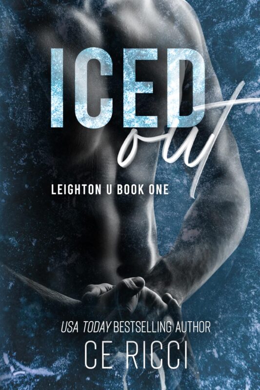Iced Out by C.E. Ricci, Leighton U MM college hockey romance book cover