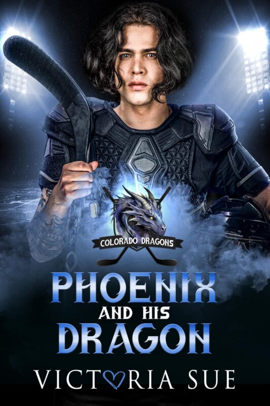 Phoenix and his Dragon by Victoria Sue, MM hockey paranormal romance book cover