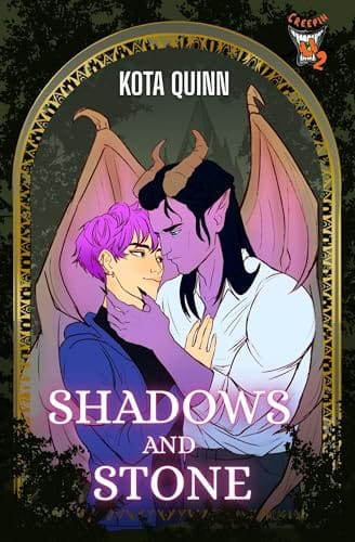 Shadows and Stone by Kota Quinn, Creepin U Season 2, MM monster romance book cover