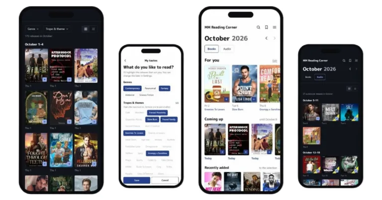 The MM Reading Corner app on a phone